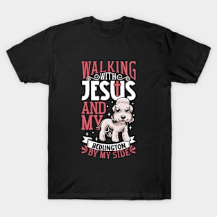 Jesus and dog - Bedlington Terrier T-Shirt